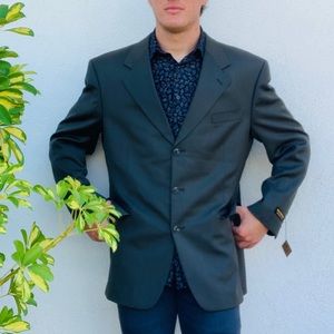 Jones New York Athletic Fit Green Wool Sport Coat